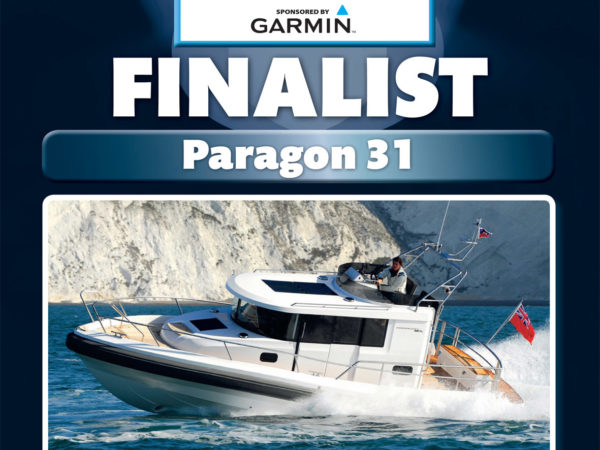 Picture that sais that Paragon 31 is a finalist in the motor boat of the year awards 2011